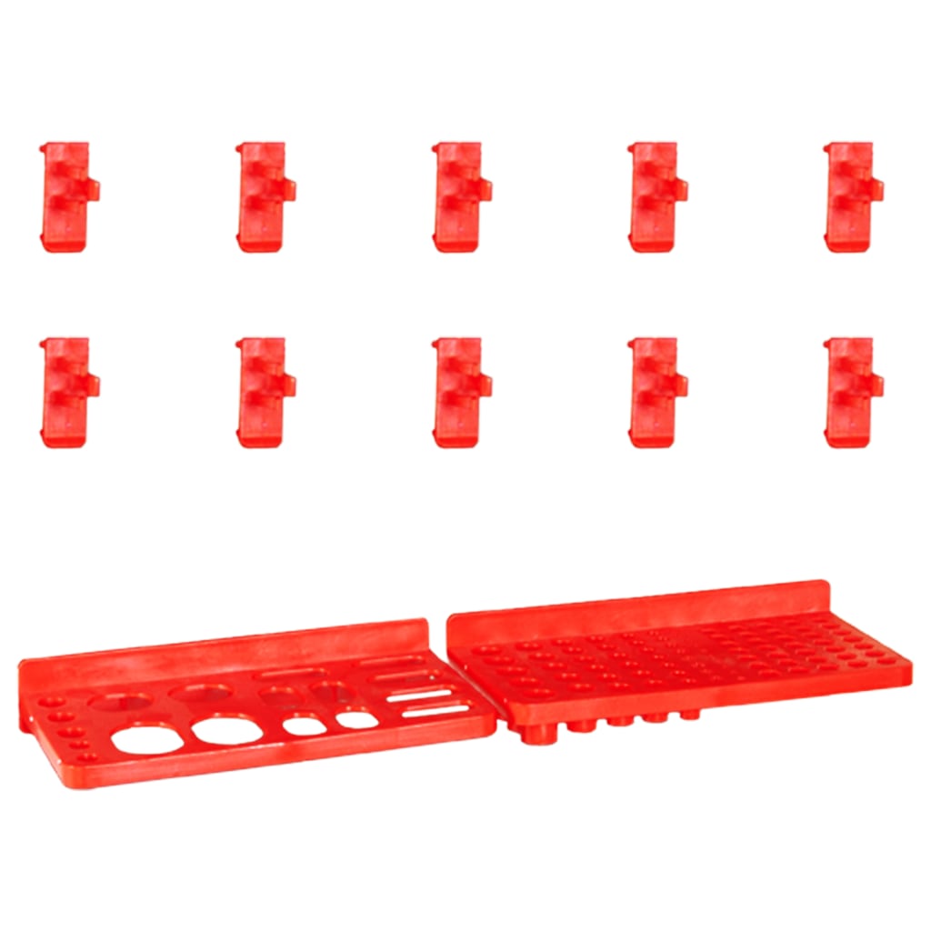 vidaXL Set cutii depozitare 29 piese cu panouri de perete, roșu&negru