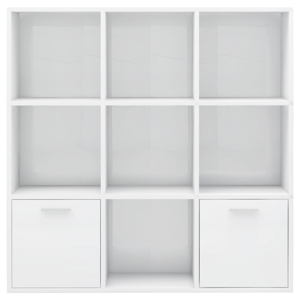 vidaXL Bibliotecă, alb extralucios, 98 x 30 x 98 cm, PAL