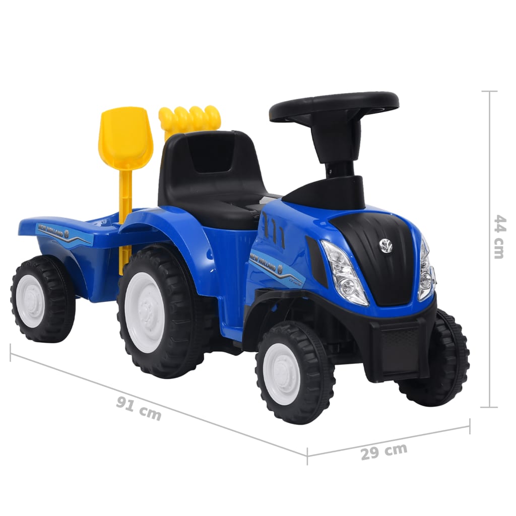 vidaXL Tractor pentru copii New Holland, albastru