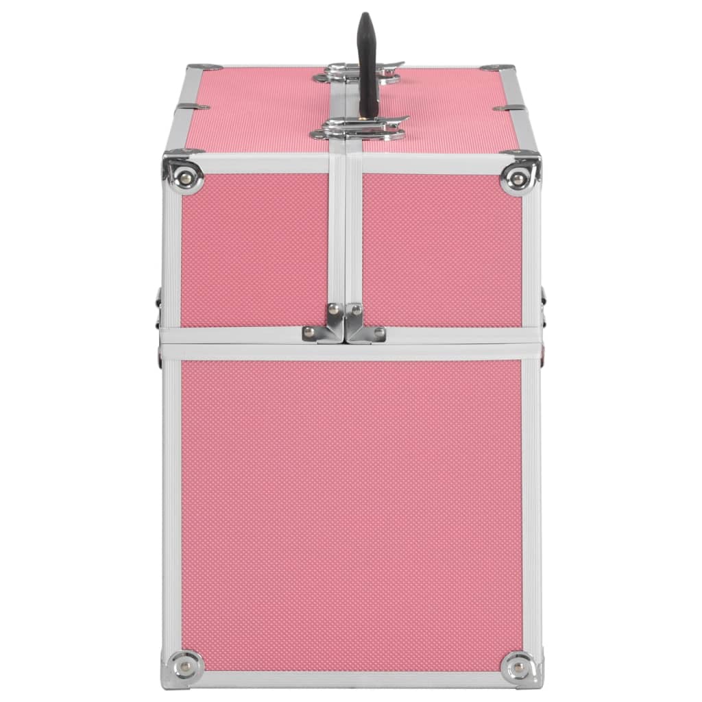 vidaXL Geantă de cosmetice, roz, 38x23x34 cm, aluminiu