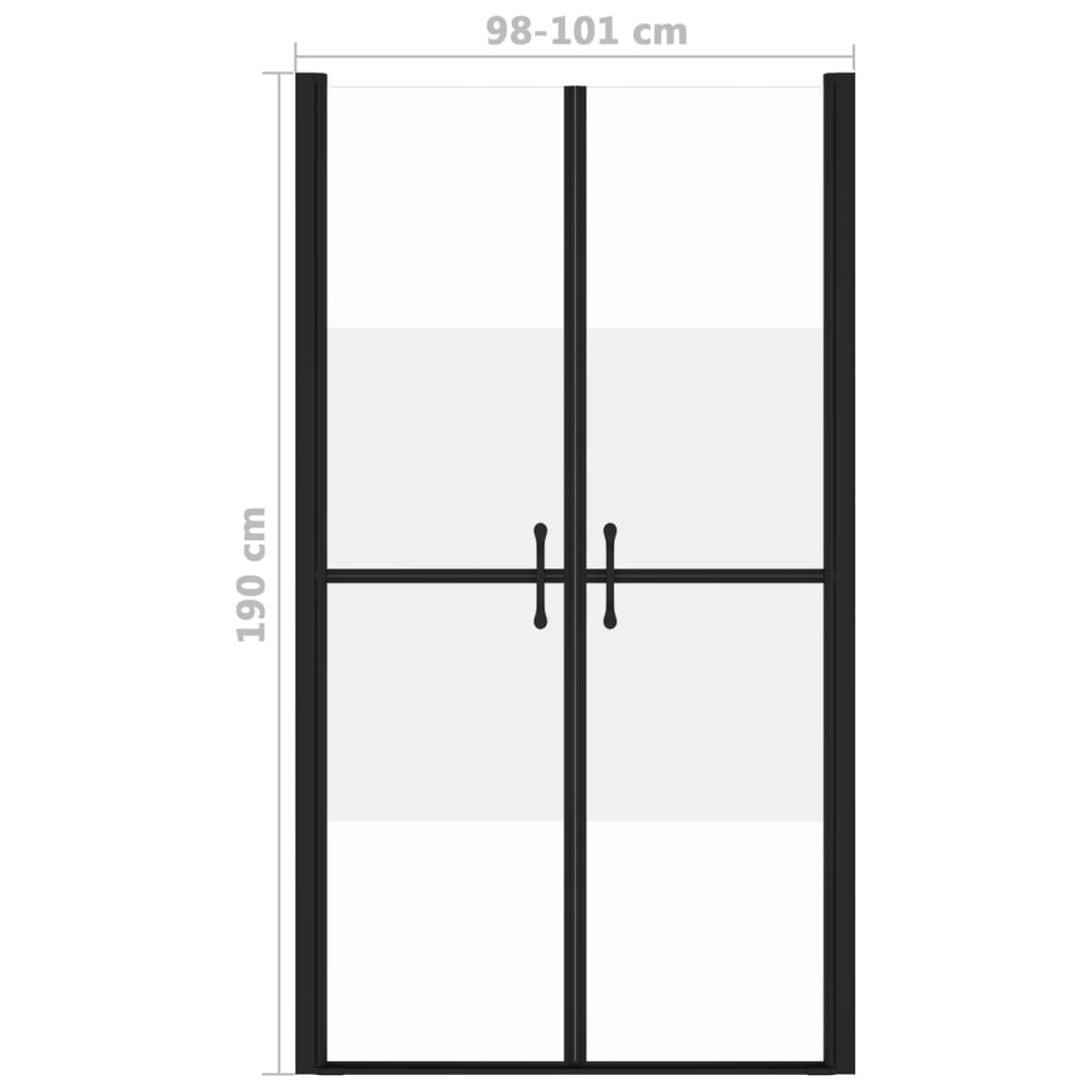 vidaXL Ușă cabină de duș, jumătate mată, (98-101)x190 cm, ESG