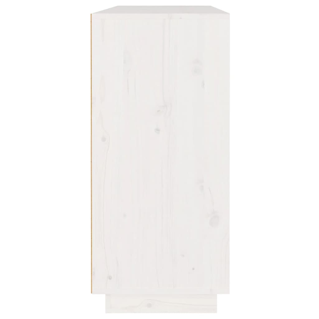 vidaXL Servantă, alb, 110x34x75 cm, lemn masiv de pin