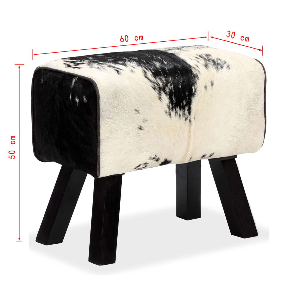 vidaXL Taburet, 60x30x50 cm, piele naturală de capră