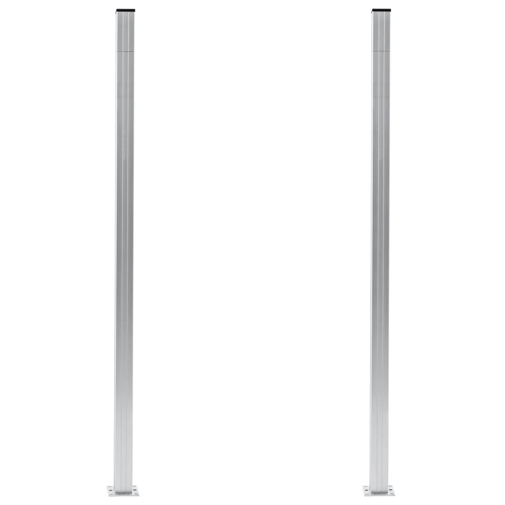 vidaXL Stâlpi de gard, 2 buc., 185 cm, aluminiu
