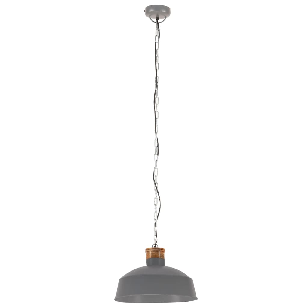 vidaXL Lampă suspendată industrială, gri, 58 cm, E27