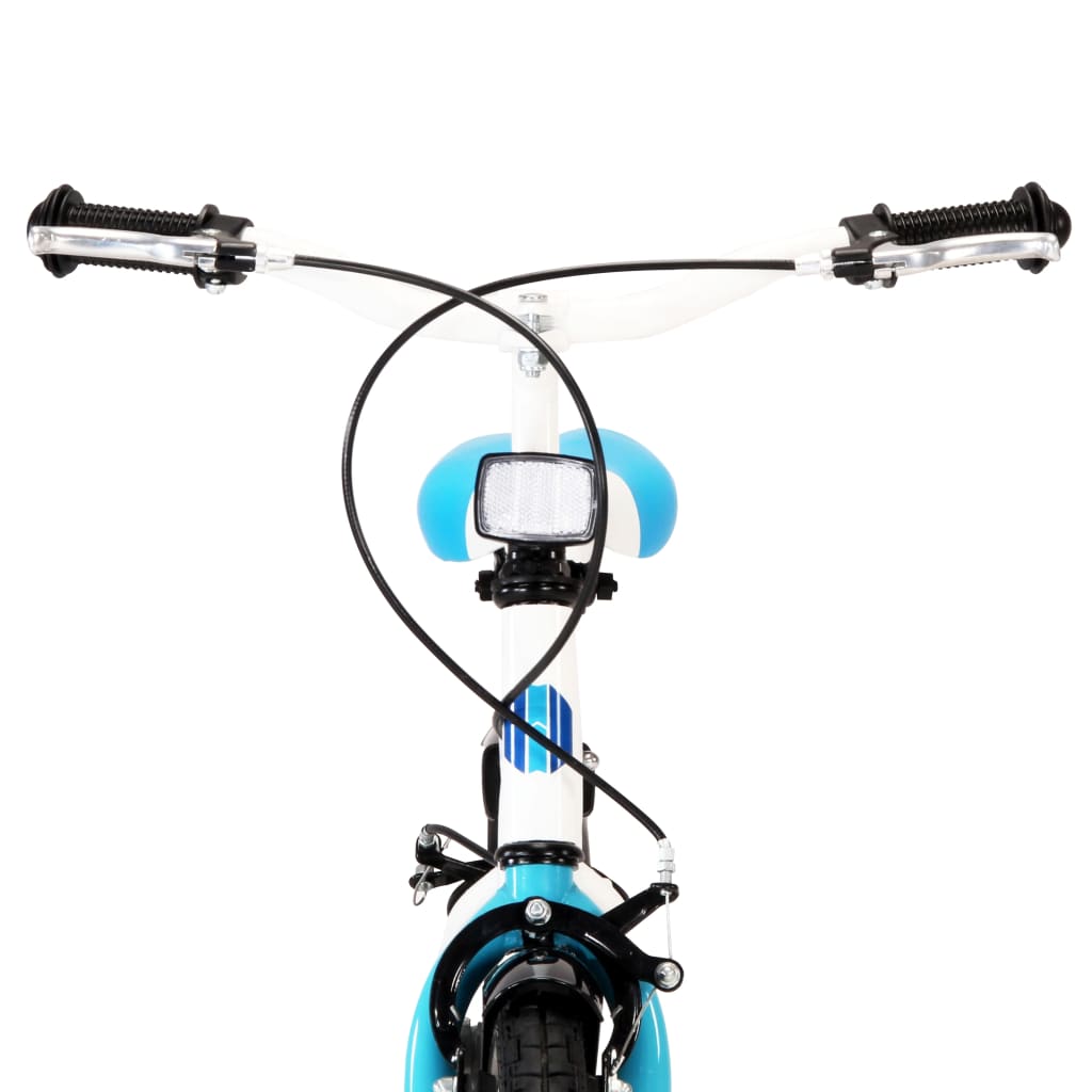 vidaXL Bicicletă pentru copii, albastru și alb, 18 inci