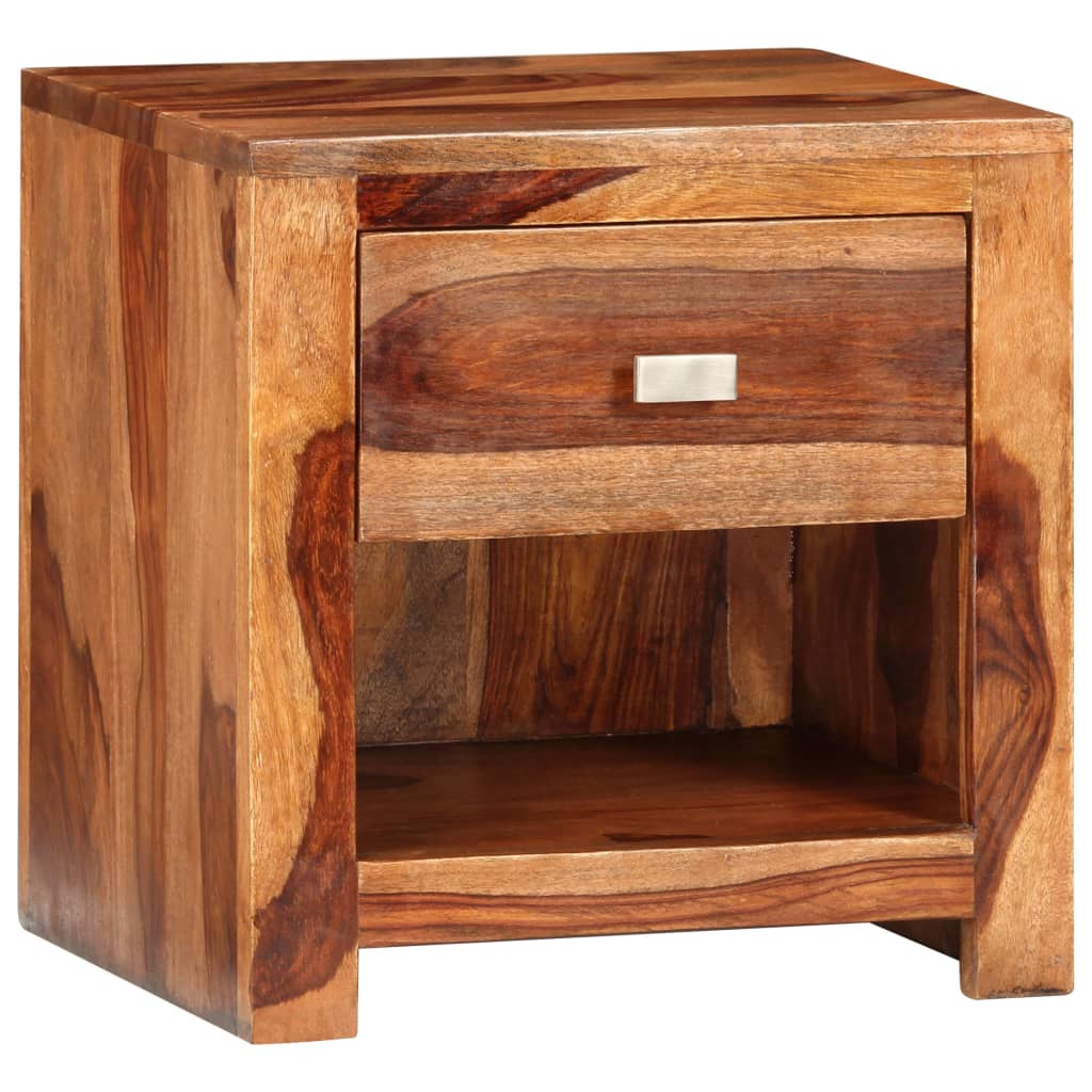 vidaXL Noptieră cu 1 sertar, lemn masiv de sheesham