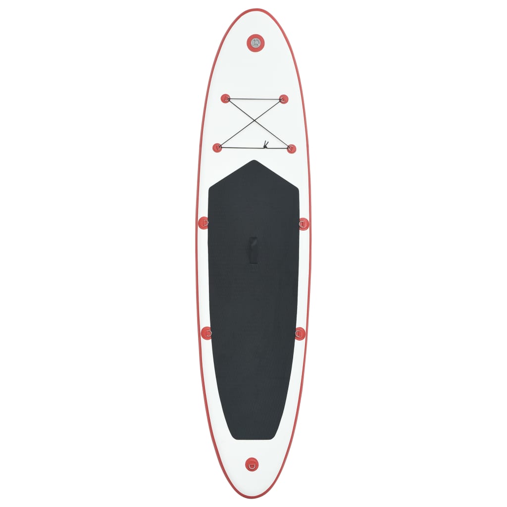 vidaXL Set placă stand up paddle SUP surf gonflabilă, roșu și alb