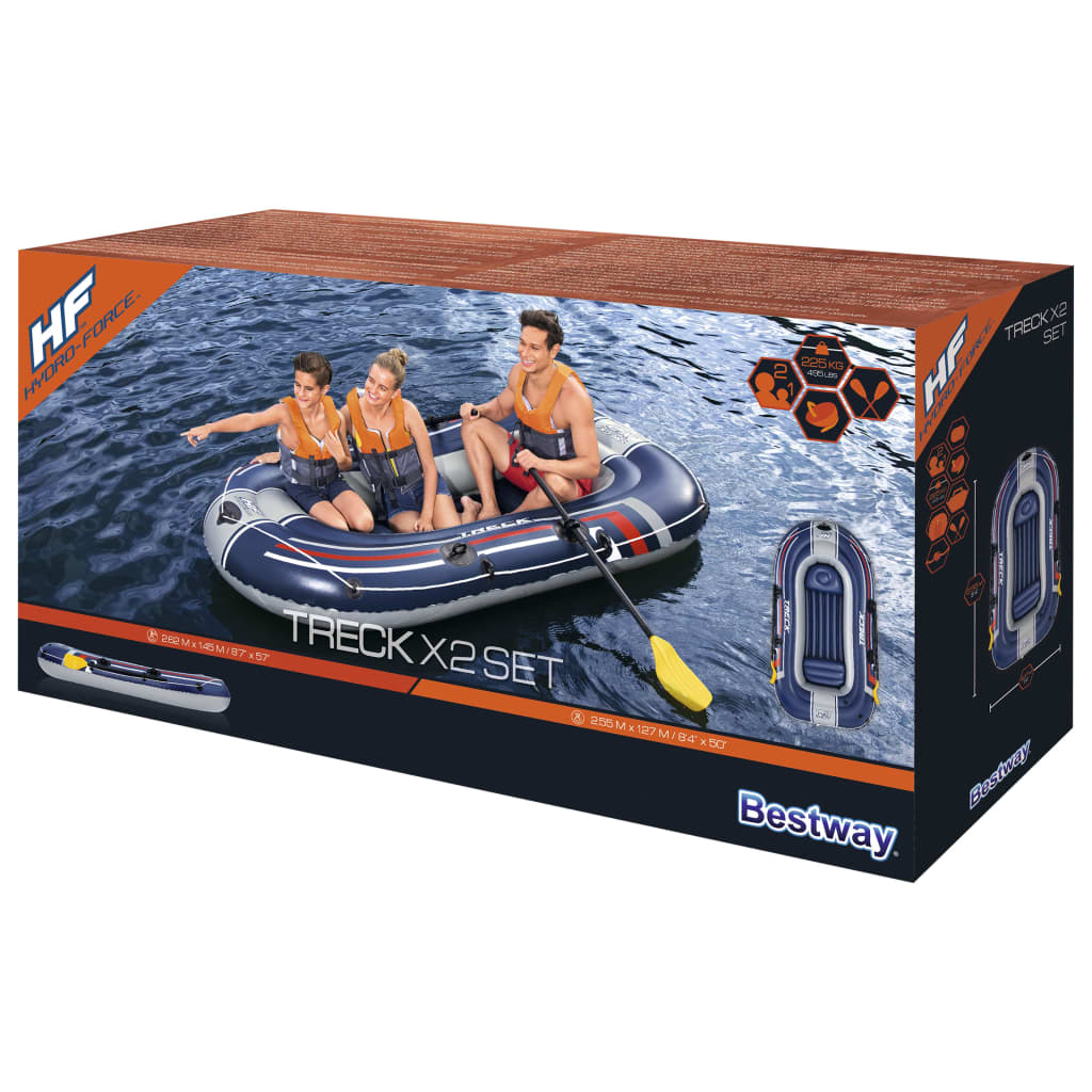Bestway Set barcă gonflabilă Hydro-Force Treck x2, 255x127 cm