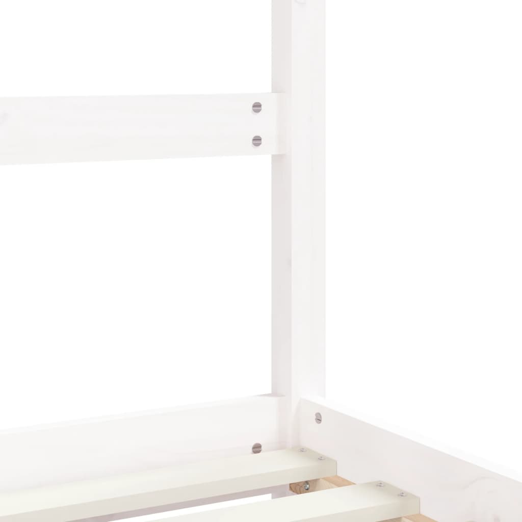 vidaXL Cadru de pat pentru copii, alb, 2x(70x140) cm, lemn masiv pin