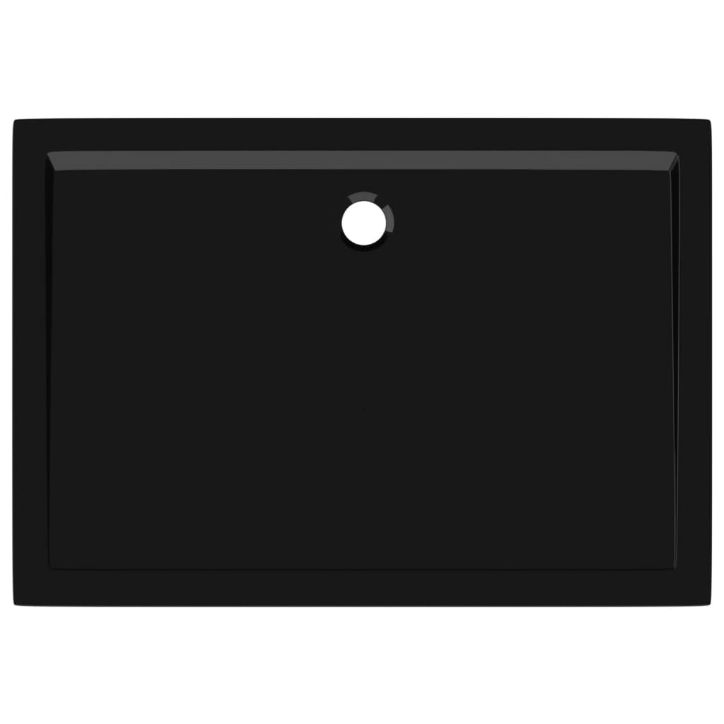 vidaXL Cădiță de duș dreptunghiulară din ABS, negru, 80 x 110 cm