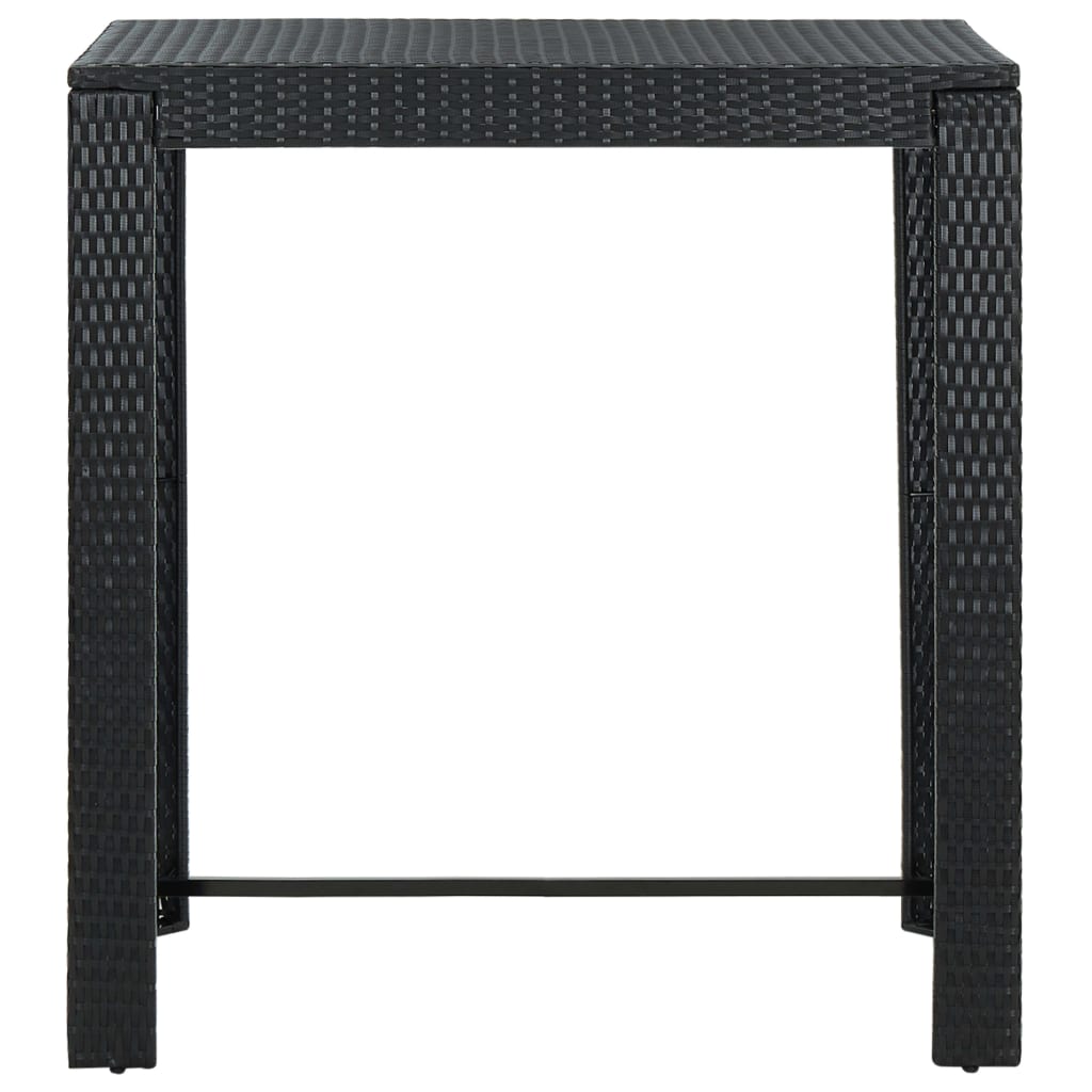 vidaXL Set mobilier bar de exterior cu perne 5 piese, negru, poliratan