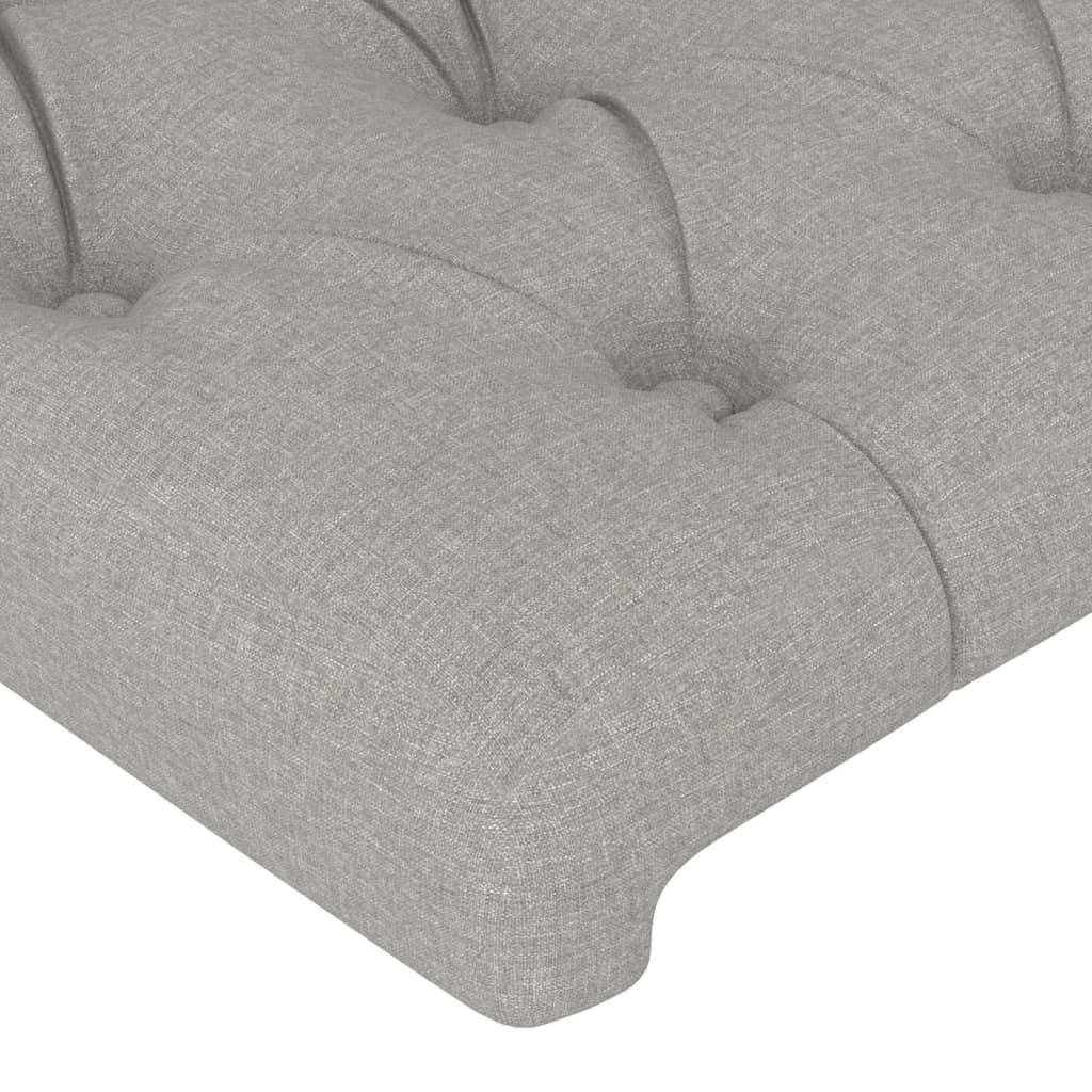 vidaXL Tăblie de pat cu aripioare gri deschis 103x16x118/128 cm textil