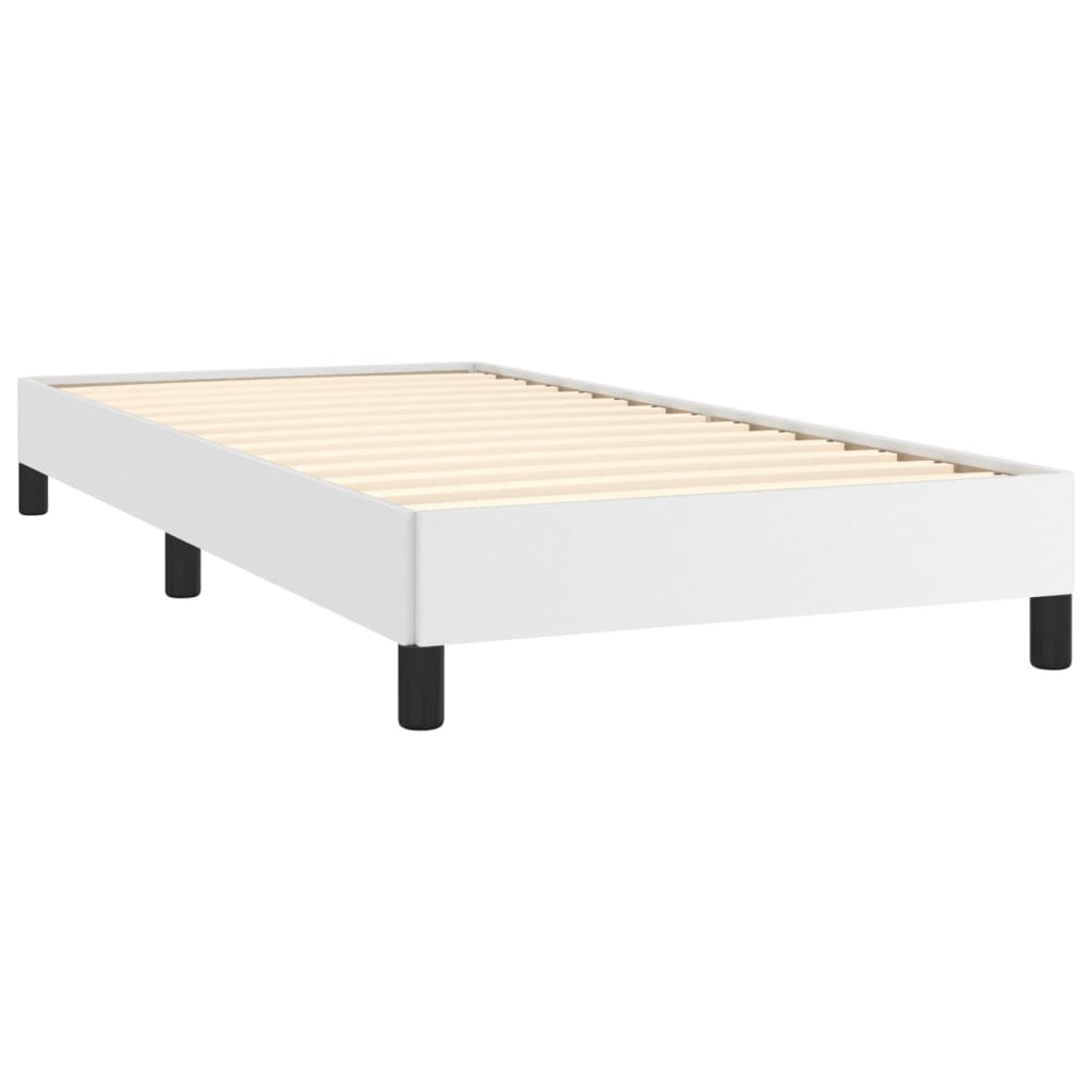 vidaXL Cadru de pat, alb, 80x200 cm, piele ecologică