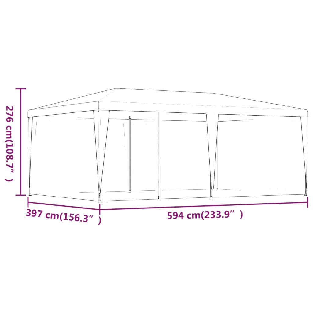vidaXL Cort de petrecere cu 6 pereți din plasă, antracit, 6x4 m, HDPE