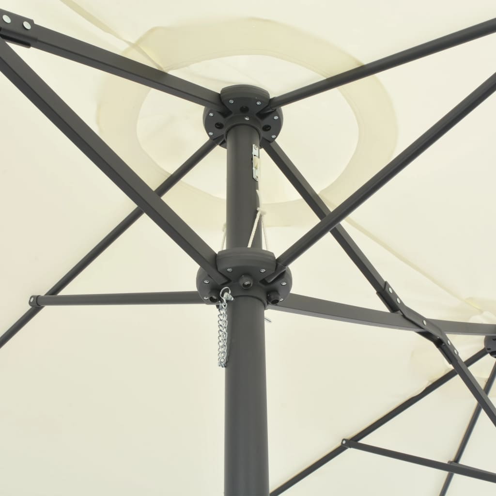vidaXL Umbrelă soare exterior, stâlp aluminiu, nisipiu, 460 x 270 cm
