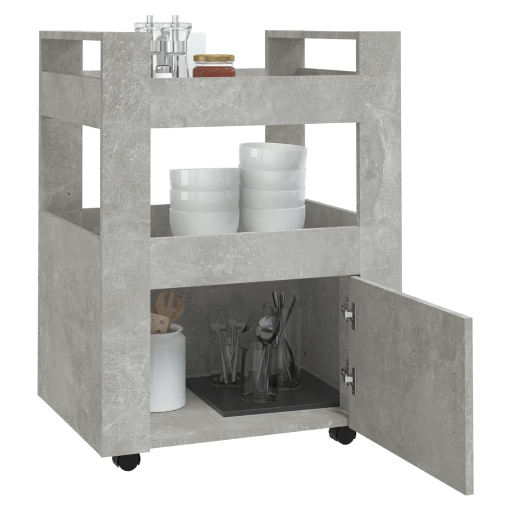 vidaXL Cărucior de bucătărie gri beton 60x45x80 cm lemn prelucrat