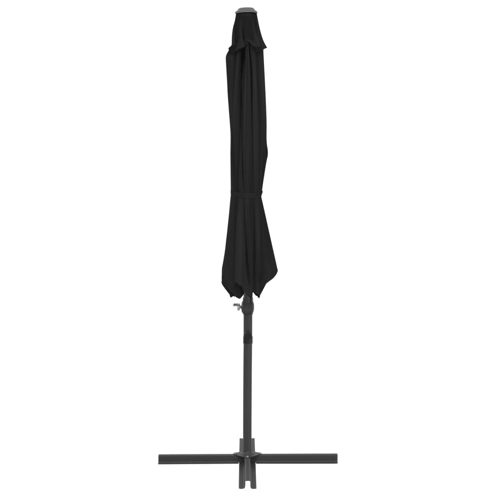 vidaXL Umbrelă în consolă cu stâlp din oțel, negru, 300 cm