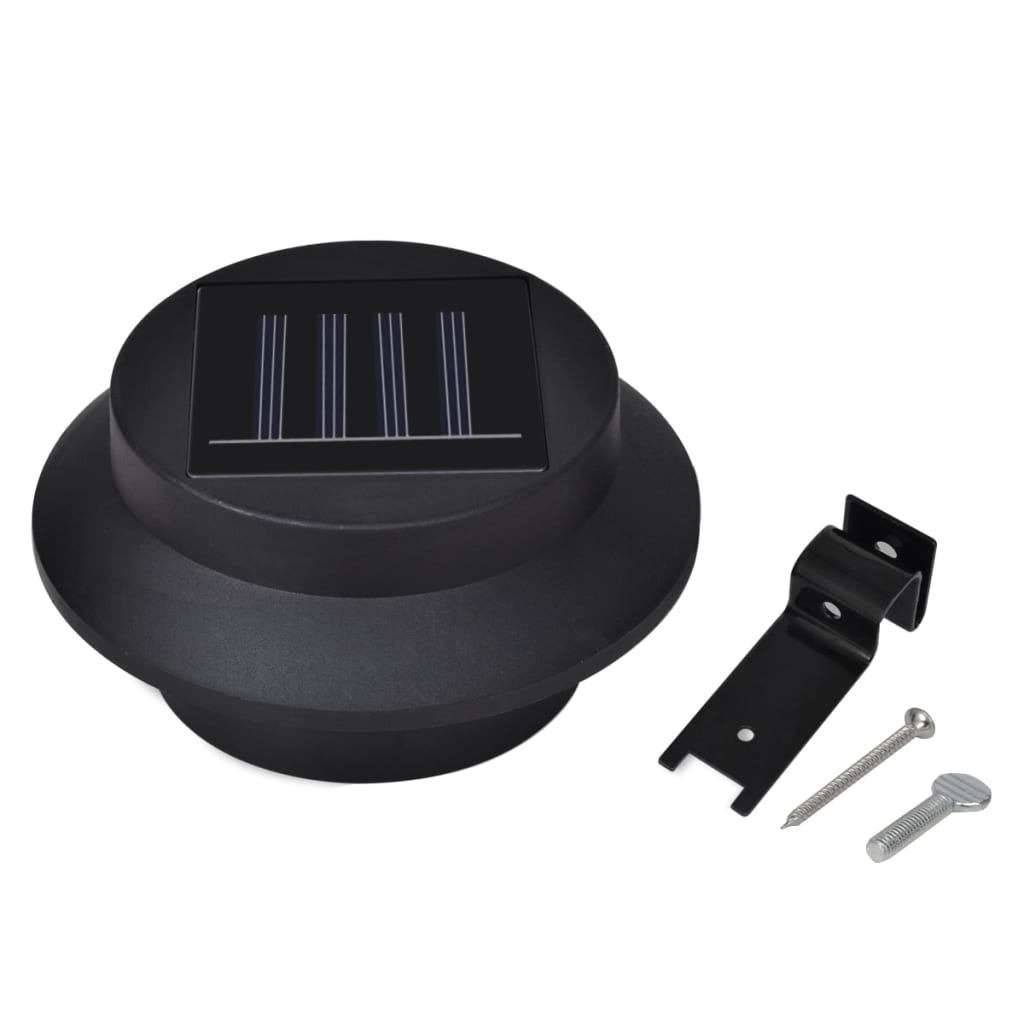 vidaXL Lămpi solare de exterior pentru gard, 12 buc., negru, LED