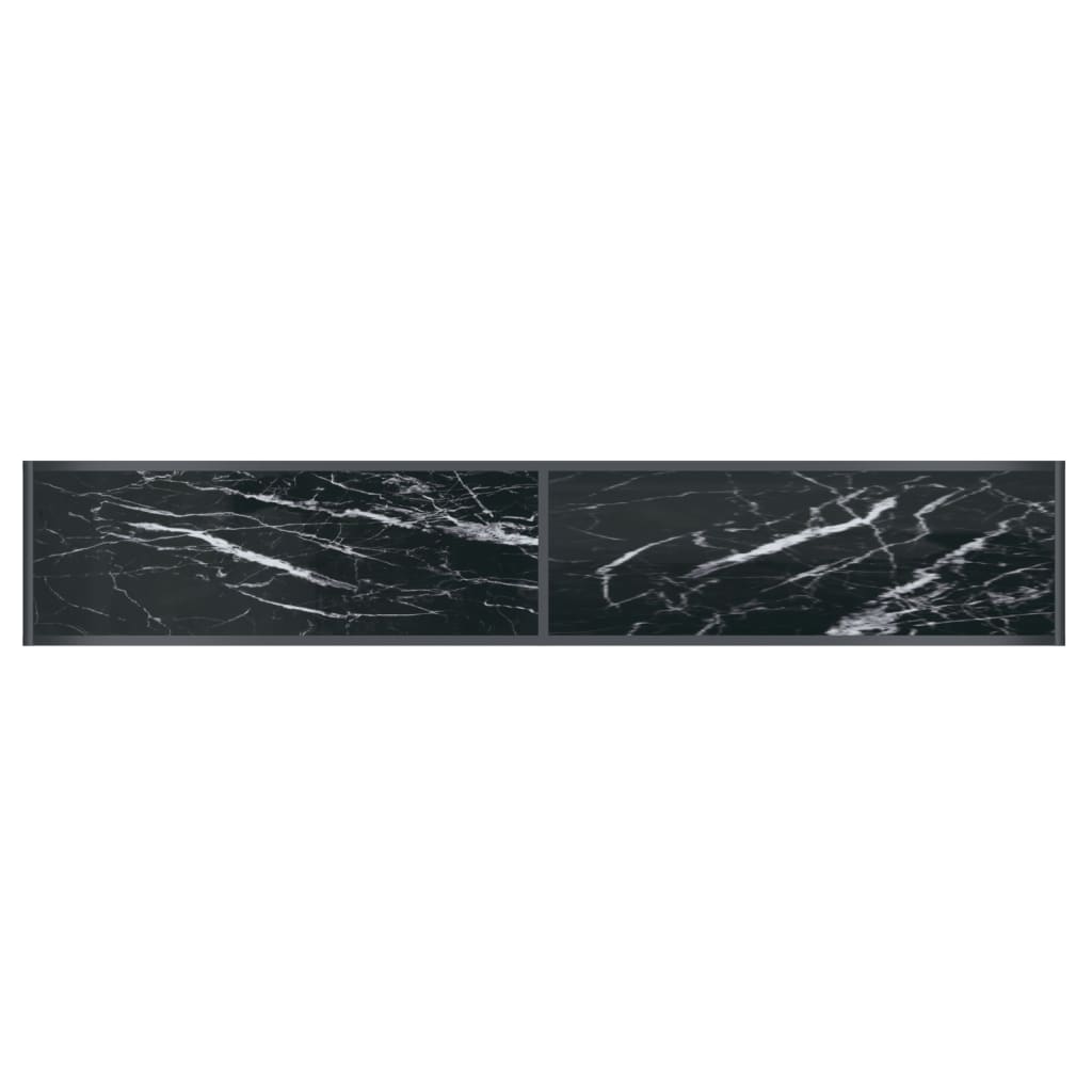 vidaXL Masă consolă, negru, 200x35x75,5 cm, sticlă securizată