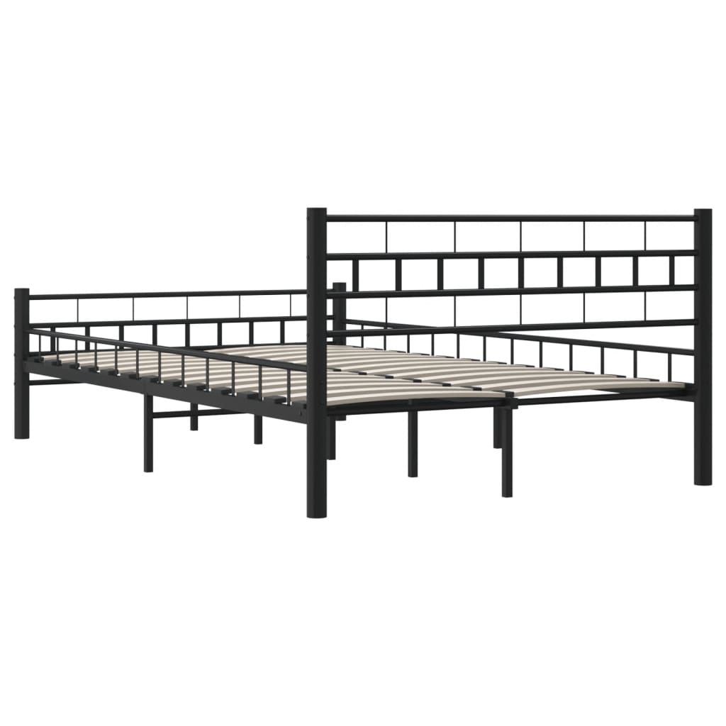 vidaXL Cadru de pat, negru, 140 x 200 cm, oțel