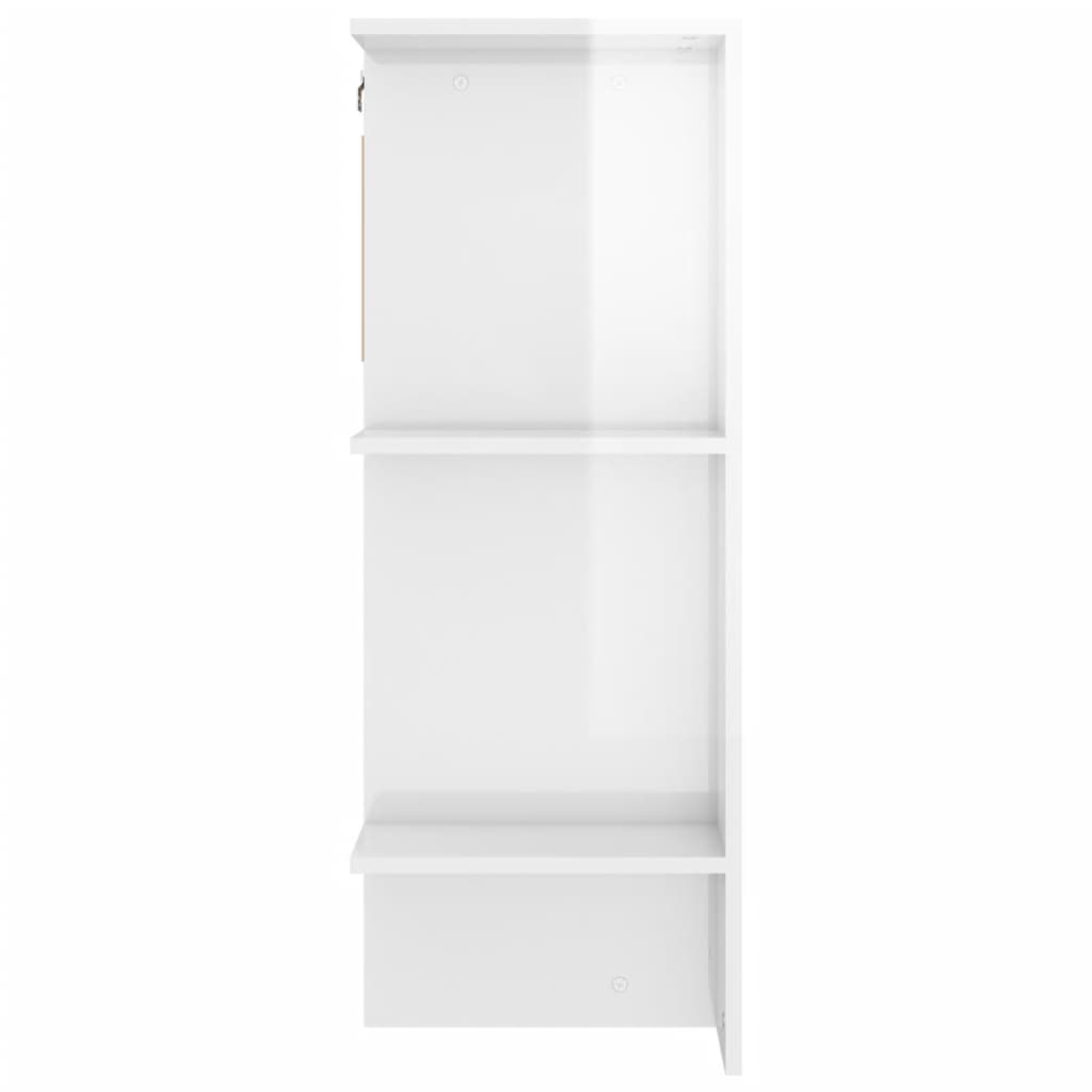 vidaXL Dulap de hol, alb extralucios, 97,5x37x99 cm, lemn prelucrat