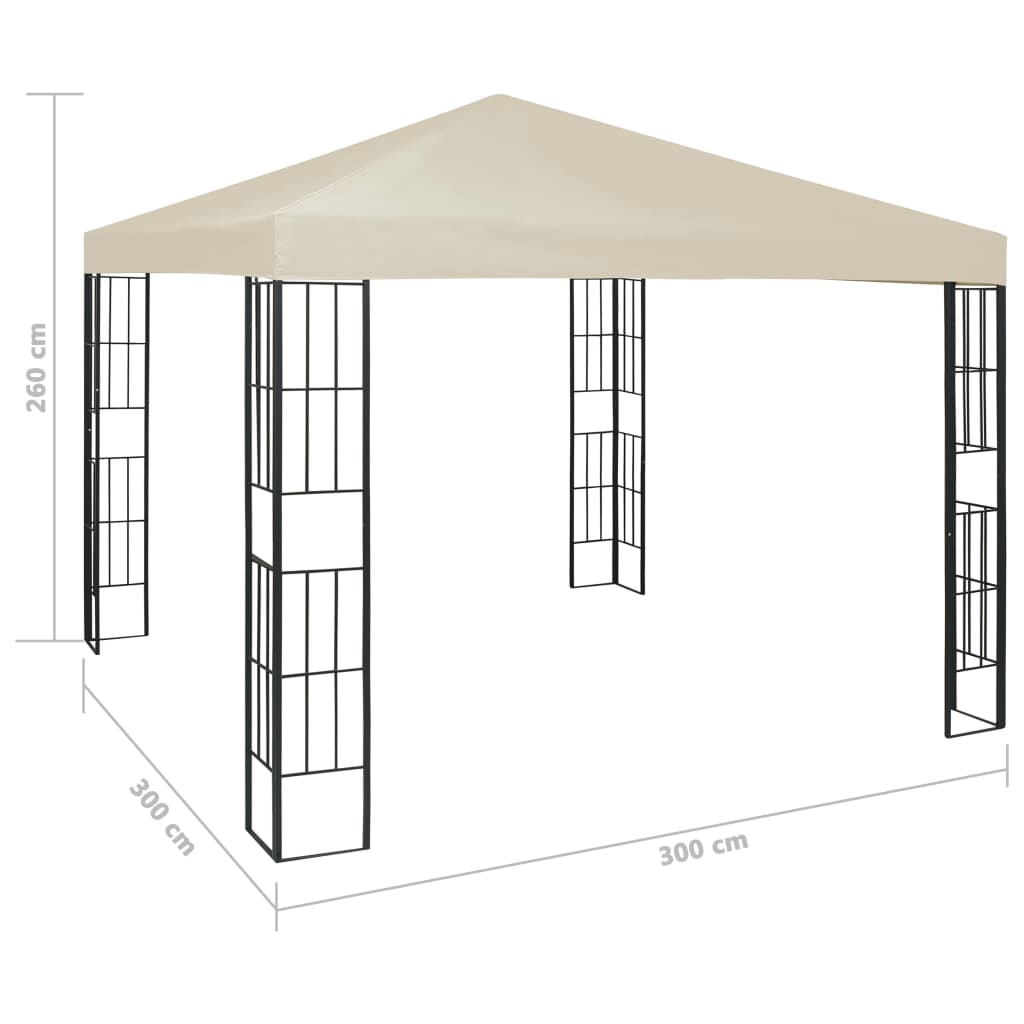 vidaXL Pavilion, crem, 3 x 3 m