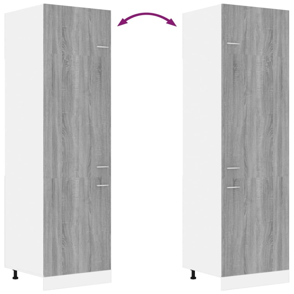 vidaXL Dulap de frigider, gri sonoma, 60x57x207 cm, lemn prelucrat