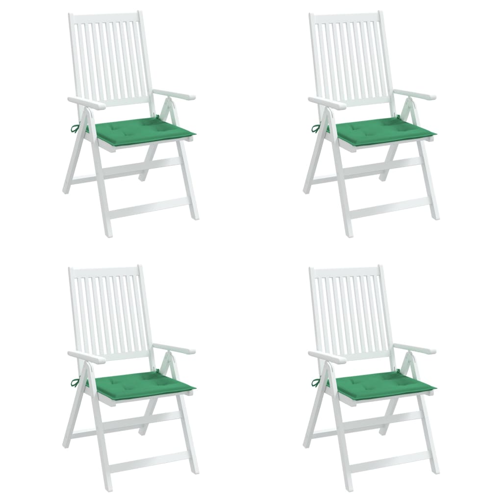 vidaXL Perne scaune grădină 4 buc. verde 40x40x3 cm țesătură Oxford