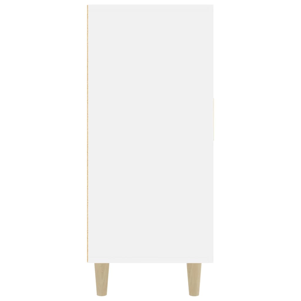 vidaXL Servantă, alb extralucios, 90x34x80 cm, lemn compozit