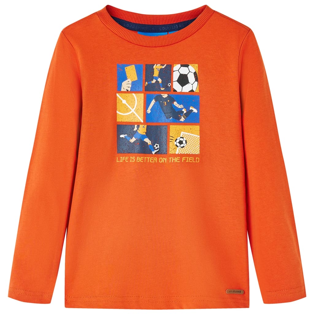 Tricou de copii cu mâneci lungi, portocaliu, 92