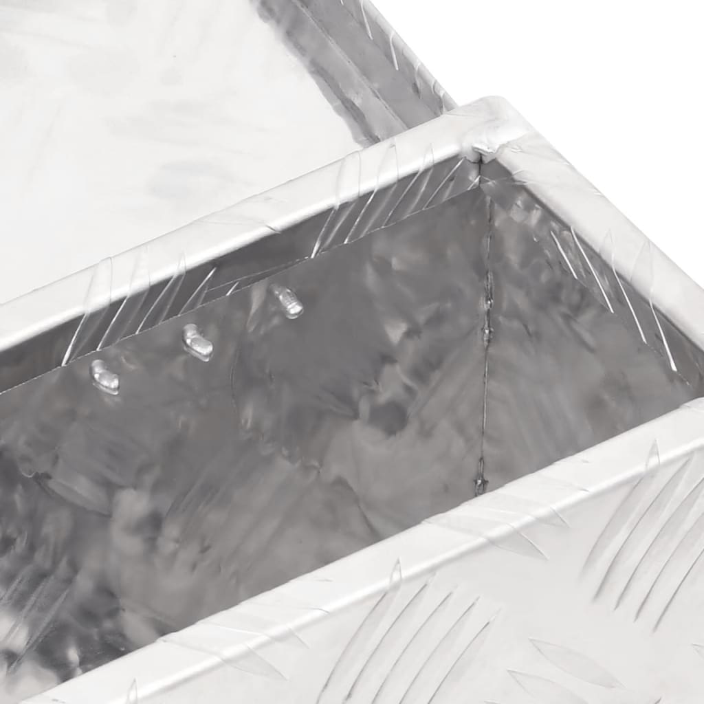 vidaXL Cutie de depozitare, argintiu, 50x15x20,5 cm, aluminiu