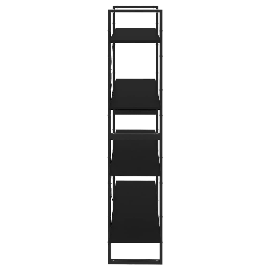 vidaXL Bibliotecă cu 4 rafturi, negru, 100x30x140 cm, PAL