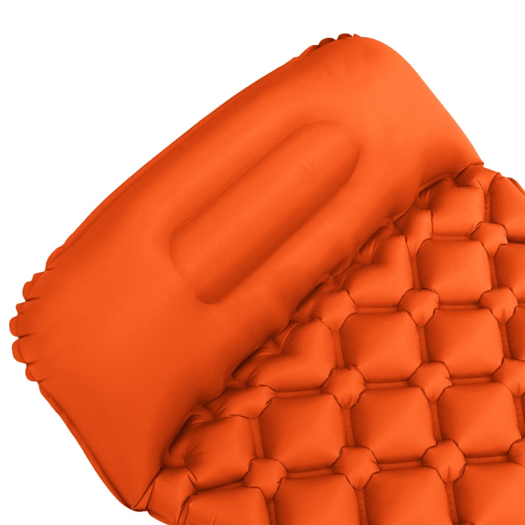 vidaXL Saltea gonflabilă cu pernă, portocaliu, 58 x 190 cm