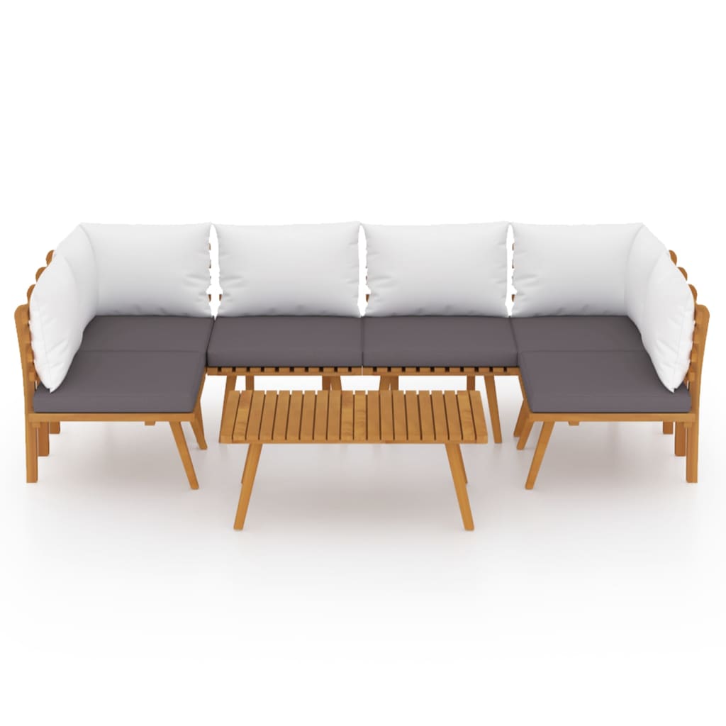vidaXL Set mobilier de grădină cu perne, 7 piese, lemn masiv acacia