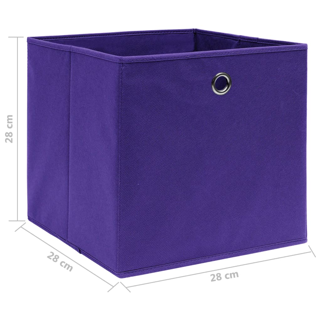 vidaXL Cutii de depozitare 4 buc. violet, 28x28x28 cm, textil nețesut