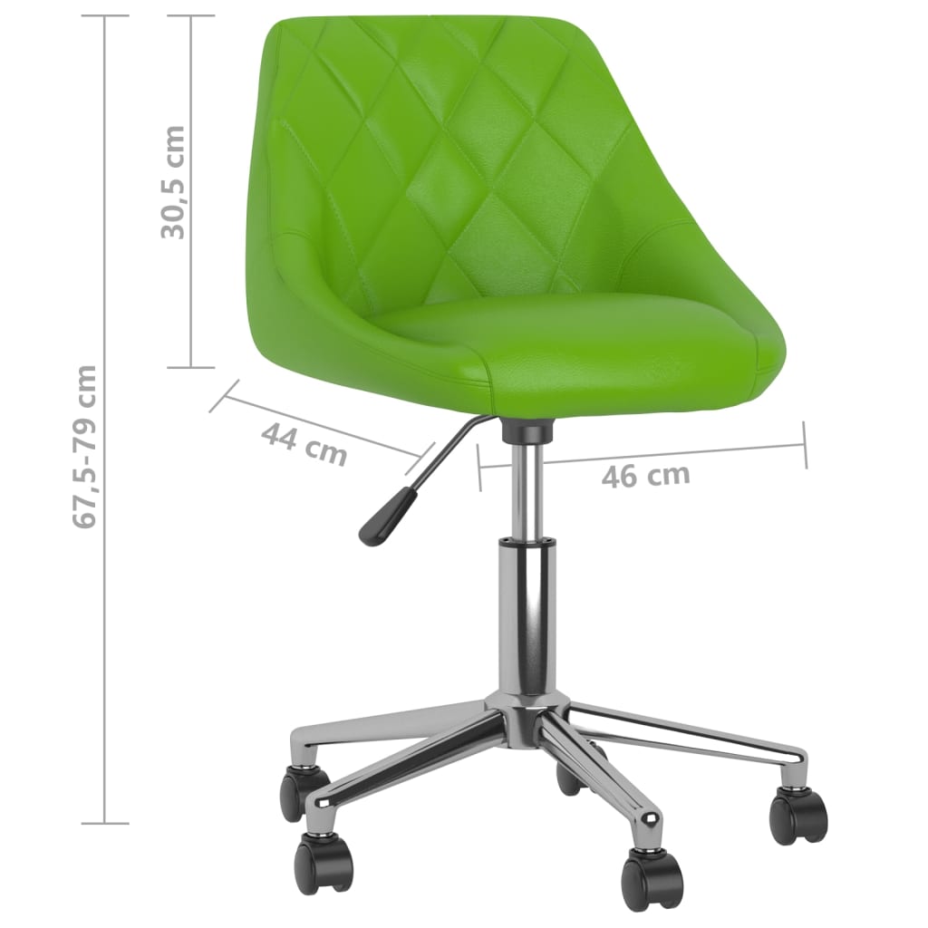 vidaXL Scaun de masă rotativ, verde, piele ecologică