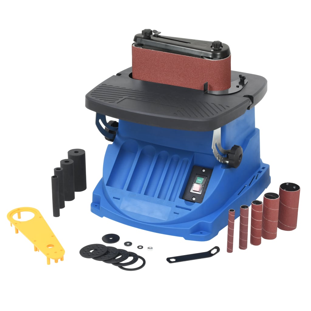 vidaXL Mașină de șlefuit cu ax oscilant și curea, 450 W, albastru