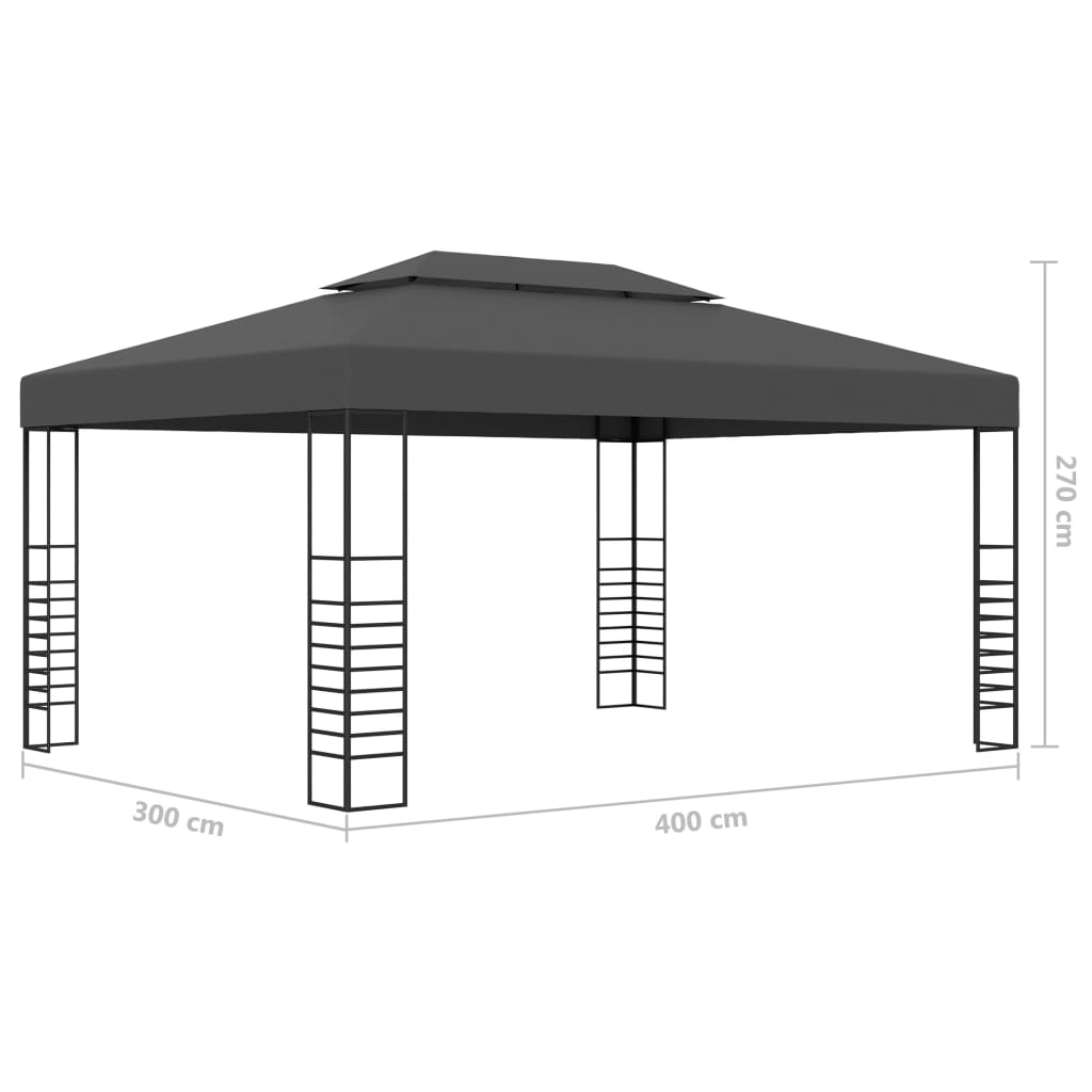 vidaXL Pavilion, antracit, 3 x 4 m