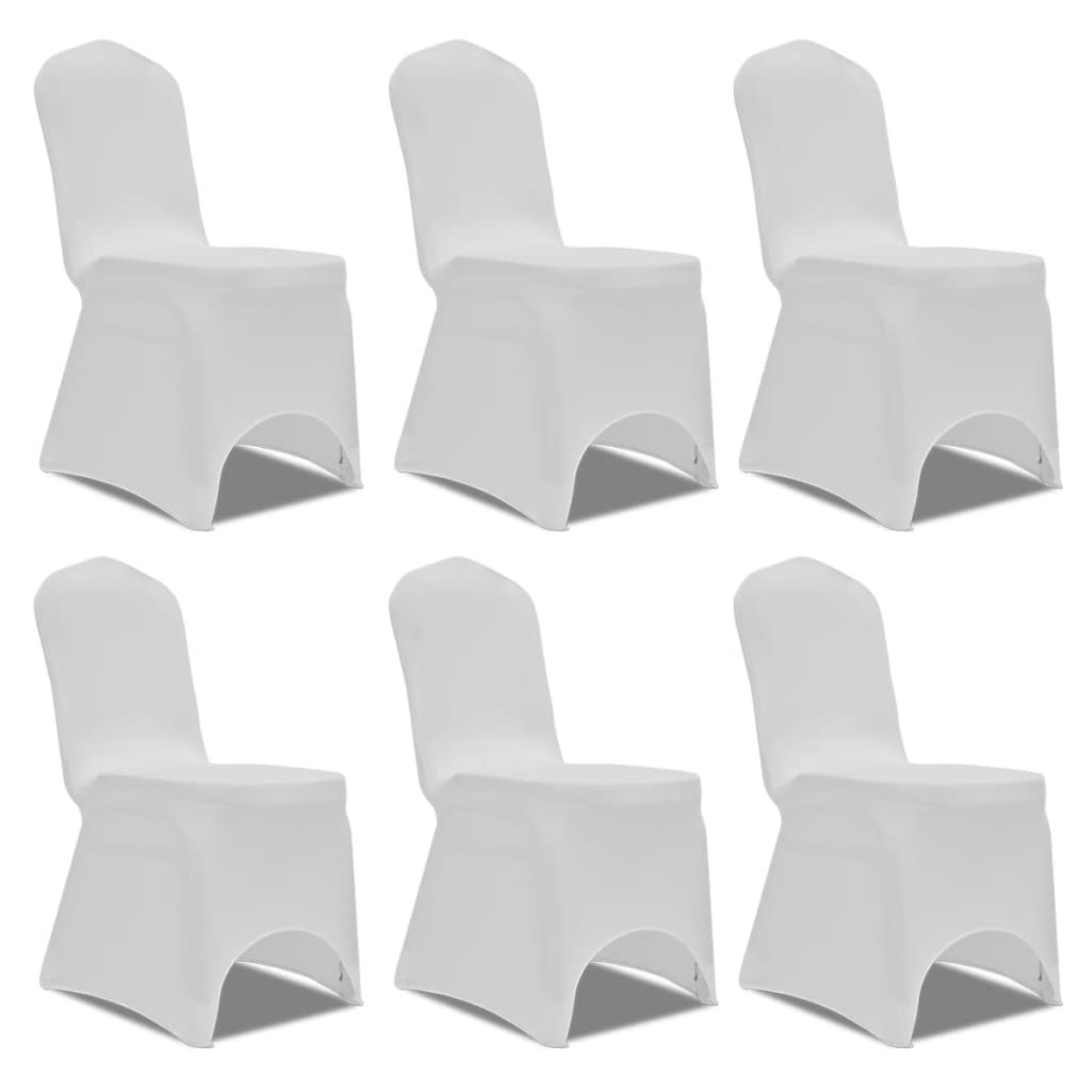 vidaXL Huse elastice pentru scaun, 12 buc., alb