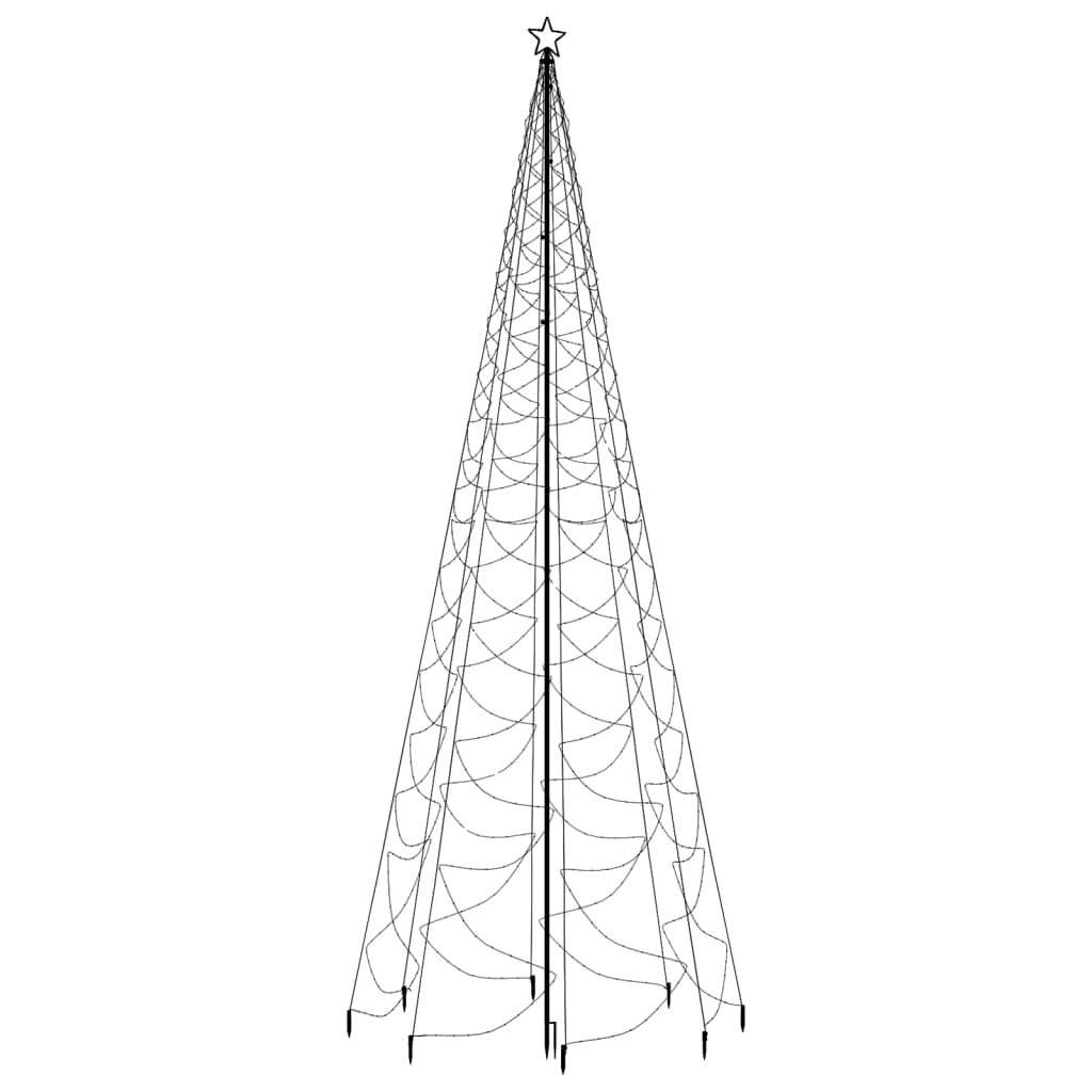 vidaXL Pom de Crăciun cu stâlp de metal, 1400 LED-uri, alb rece, 5 m