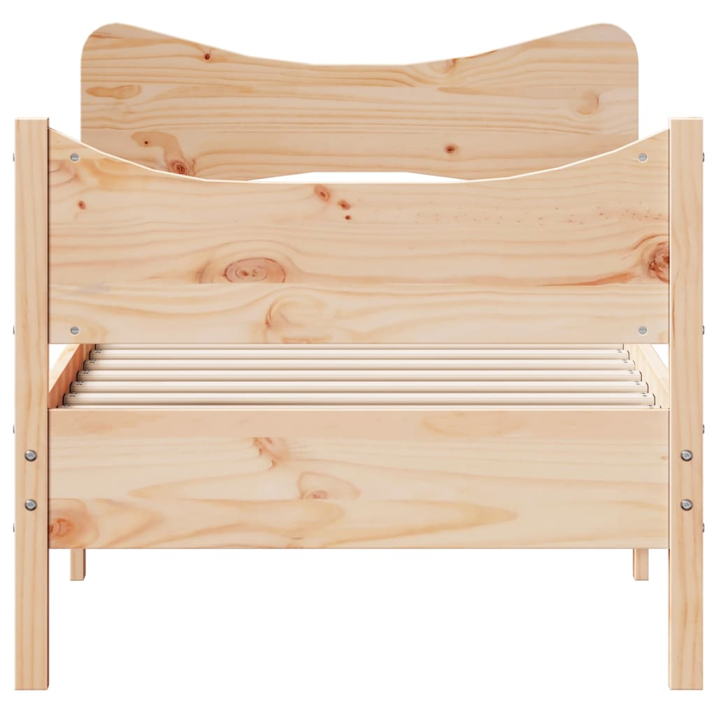 vidaXL Cadru de pat cu tăblie, 75x190 cm, lemn masiv de pin
