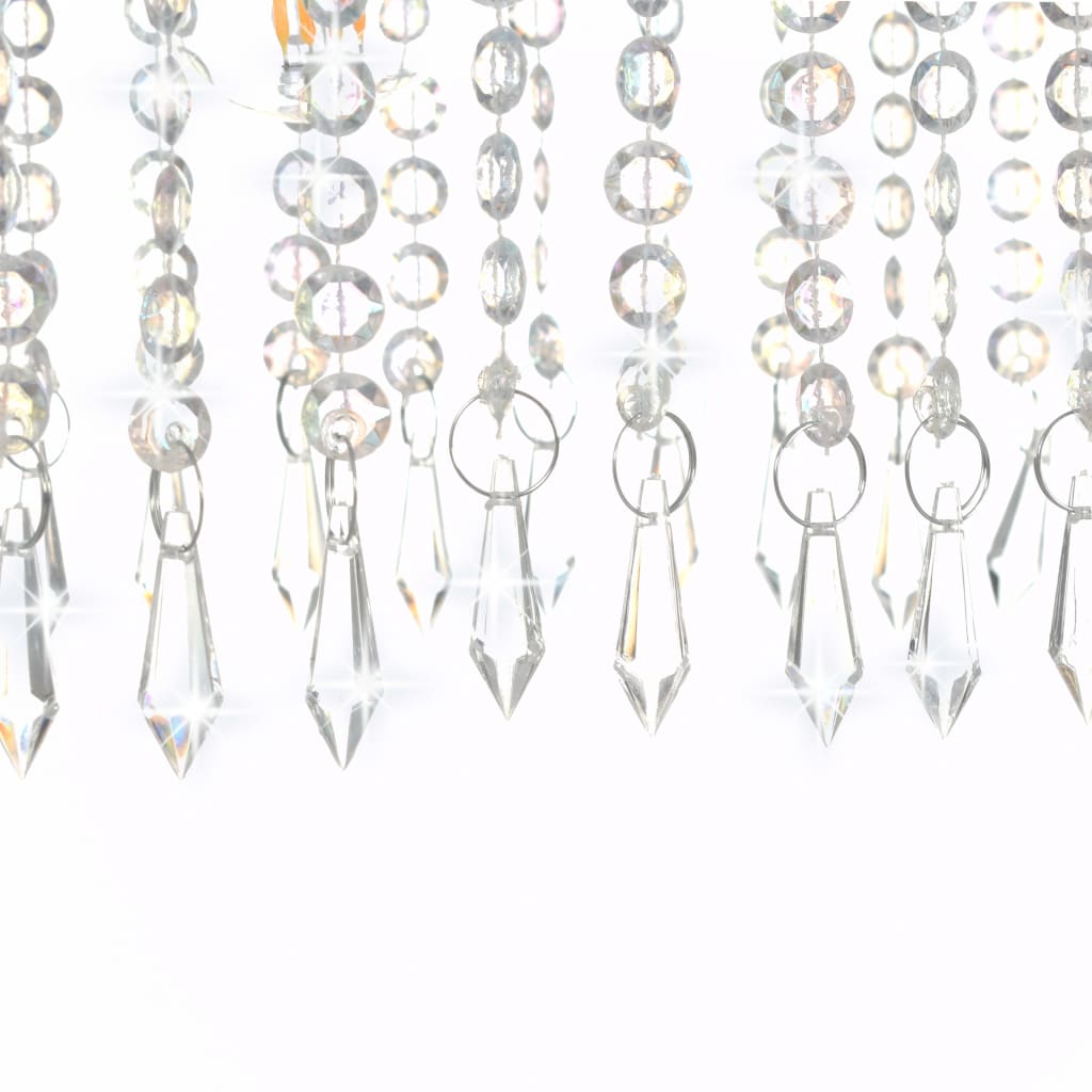 vidaXL Lustră cu mărgele de cristal, argintiu, 104 cm, E14