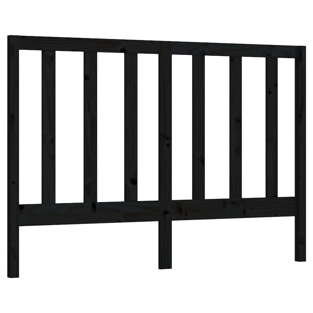 vidaXL Tăblie de pat, negru, 141x4x100 cm, lemn masiv de pin