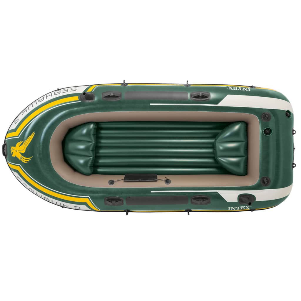 Intex Set barcă gonflabilă Seahawk 3 cu motor independent și suport
