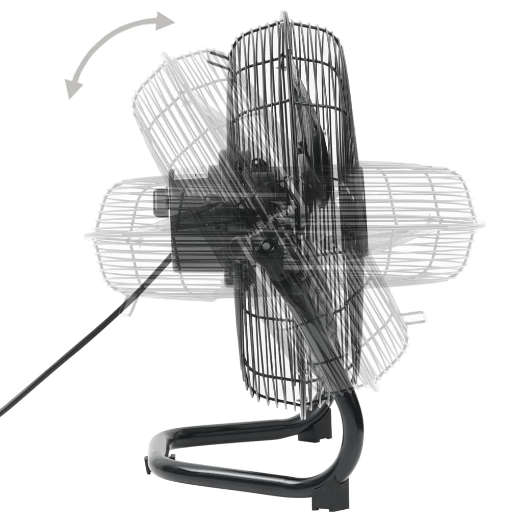 vidaXL Ventilator de podea, 3 viteze, 55 cm, 100 W, negru