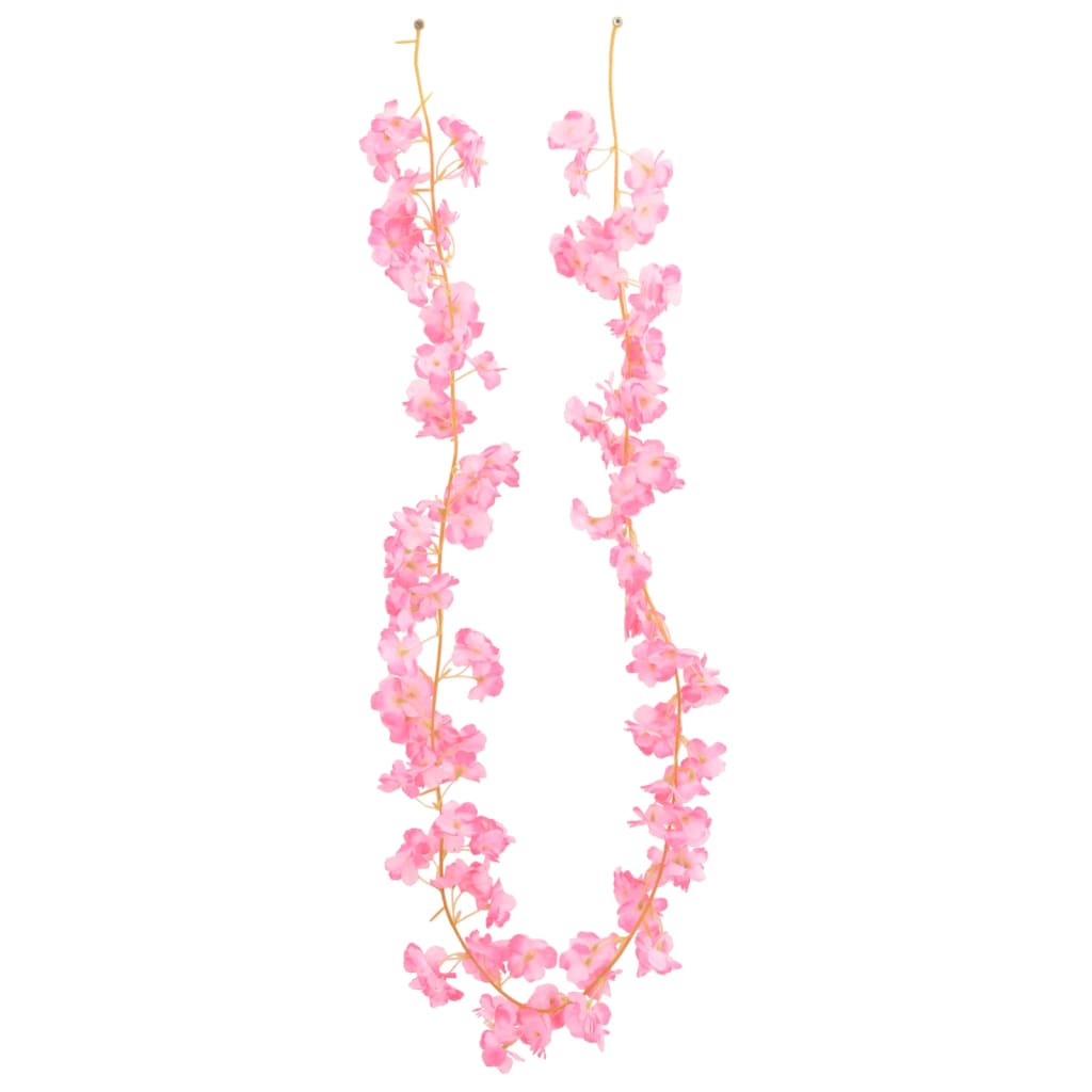 vidaXL Ghirlande de flori artificiale, 6 buc., roz închis, 180 cm
