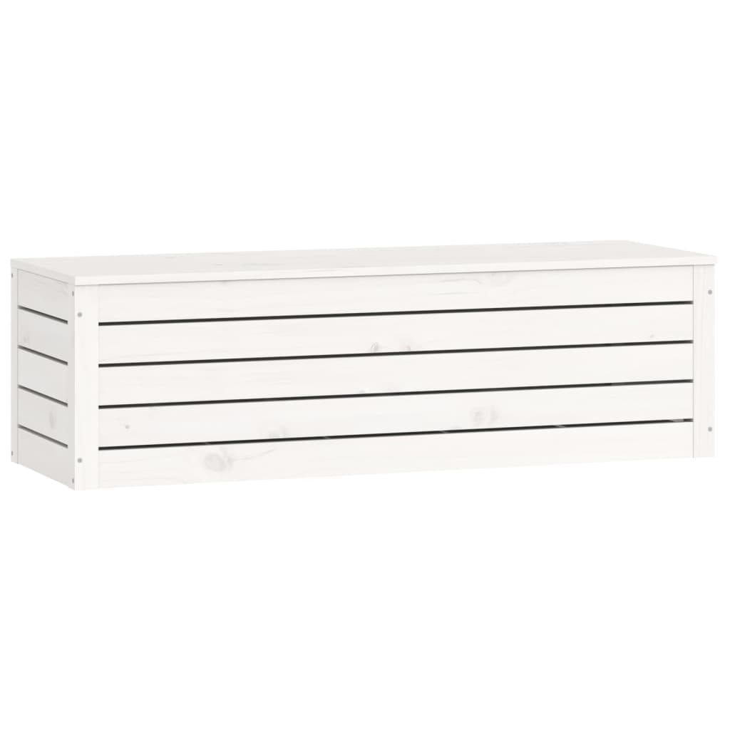 vidaXL Cutie de depozitare, alb, 109x36,5x33 cm, lemn masiv de pin