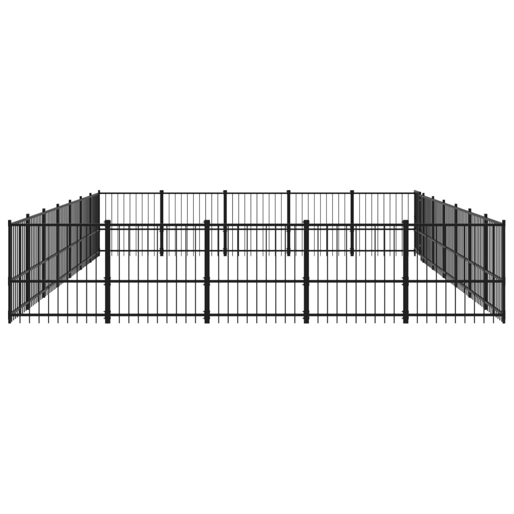 vidaXL Padoc pentru câini de exterior, 32,93 m², oțel