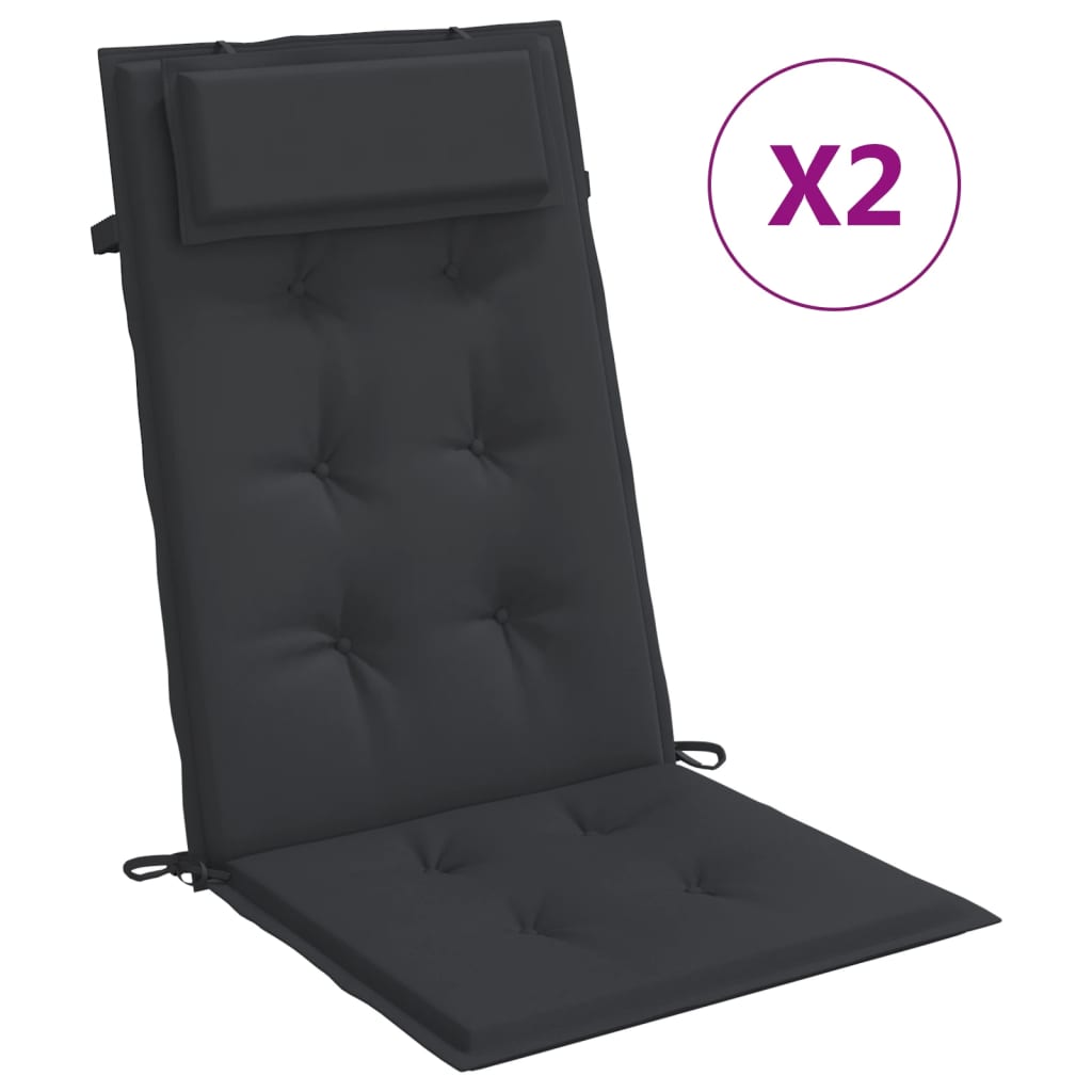 vidaXL Perne de scaun cu spătar înalt, 2 buc, negru, țesătură Oxford